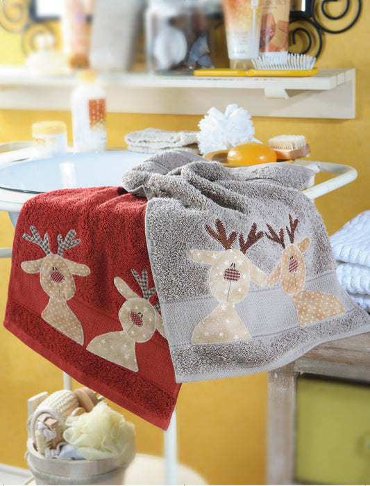 Asciugamani con renne - schema cucito creativo
