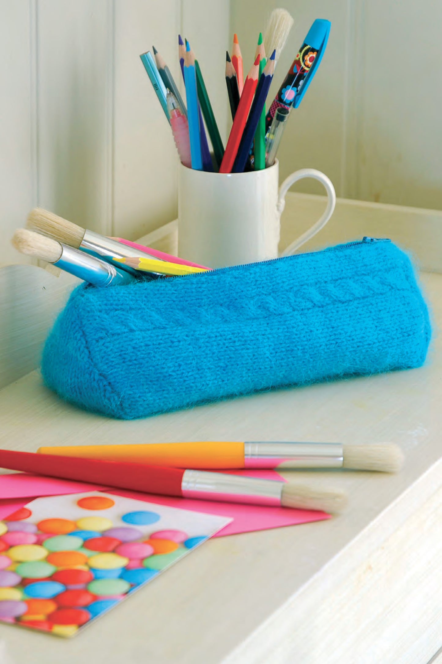 astuccio colorato - schema maglia