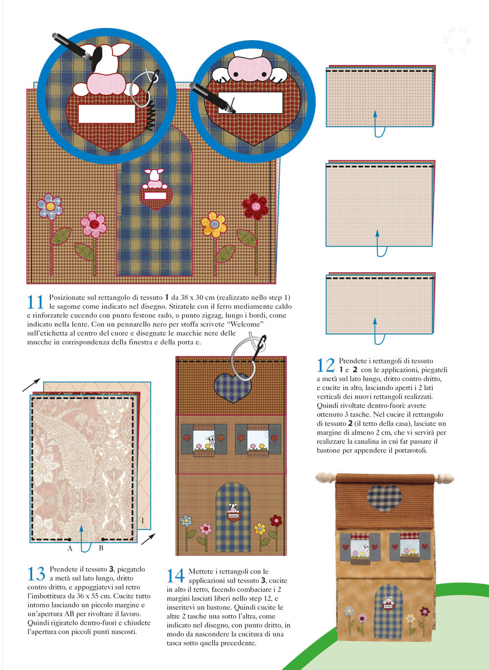 Casetta portarotoli - schema cucito creativo