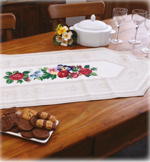 centrotavola fiorito - schema punto croce