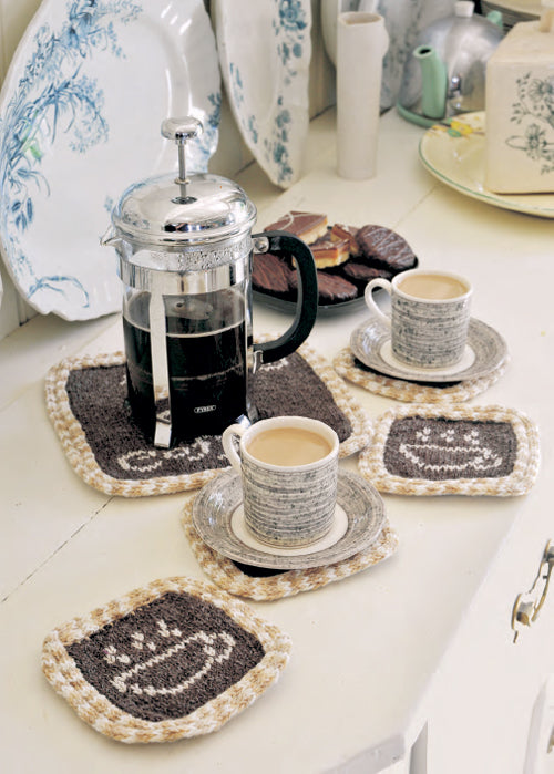 divertente set per il caffè - schema maglia