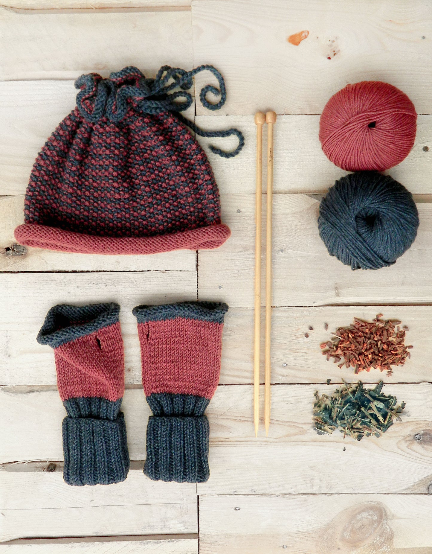 berretto e guanti basic - schema maglia