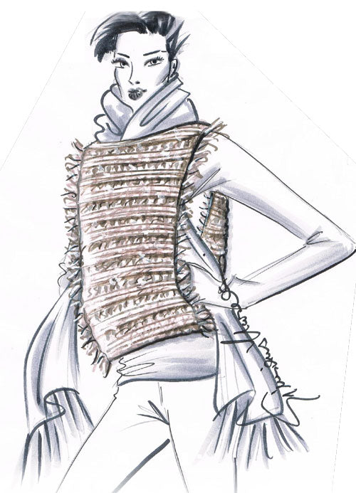 gilet marsupio - schema maglia