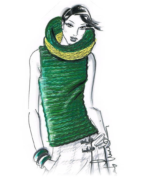 gilet maxicollo - schema maglia