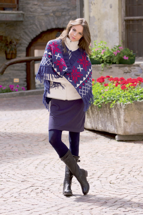 poncho stelle - schema maglia