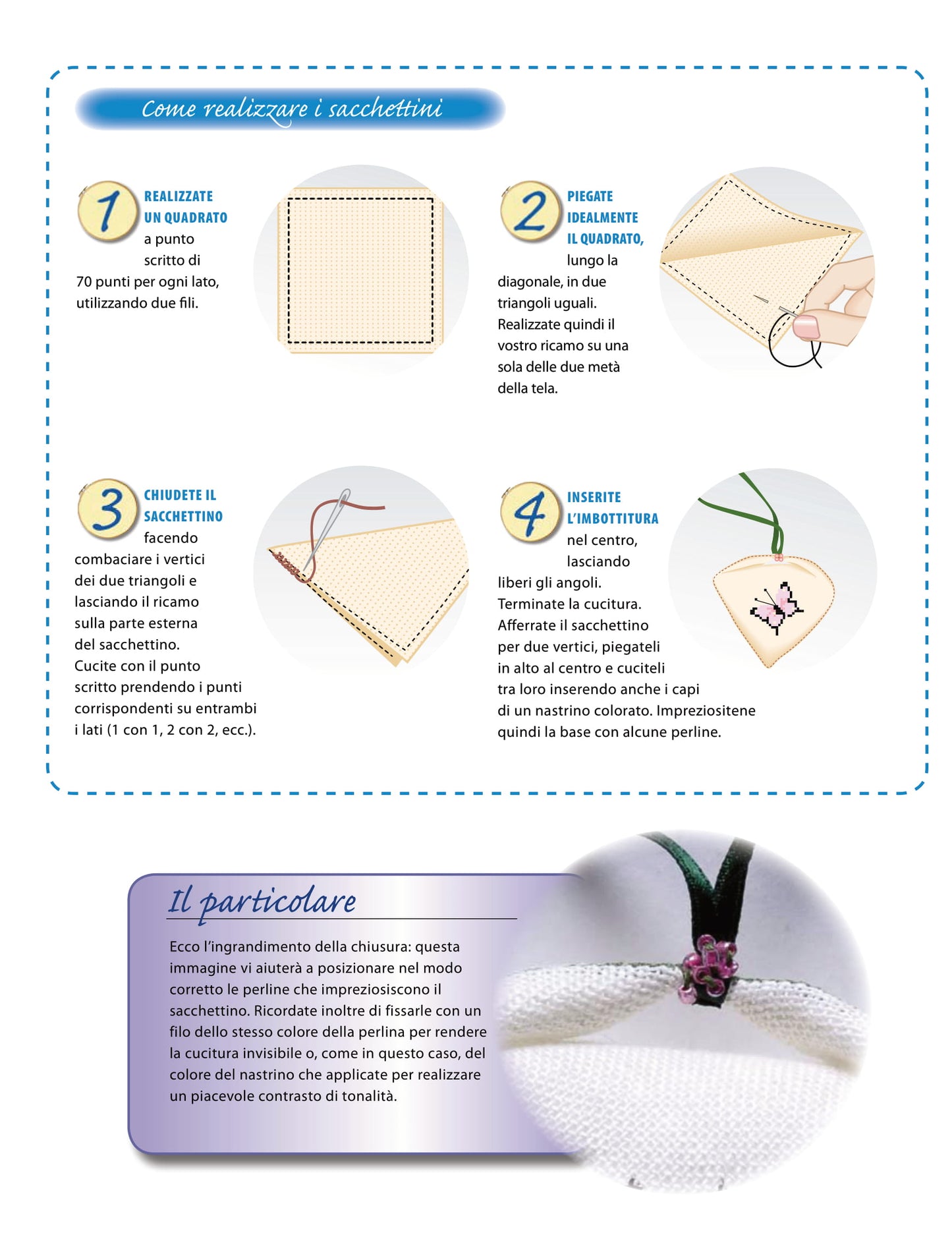 sacchettini profumati - schema punto croce