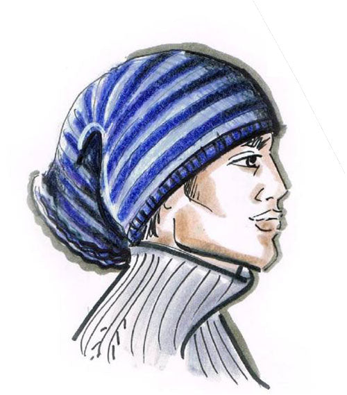 cappello/scaldacollo rasta - schema maglia