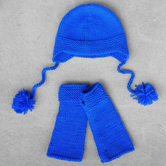 cappello e guanti pompom - schema maglia