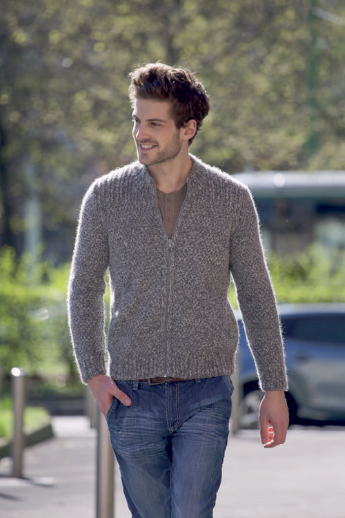 cardigan con zip - schema maglia