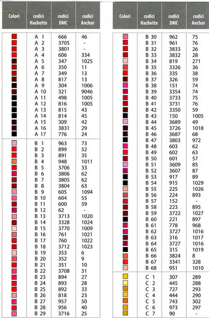 punto croce - cartella colori - schema punto croce