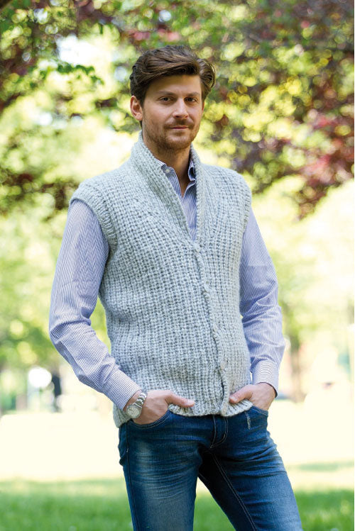 gilet a coste perlate - schema maglia