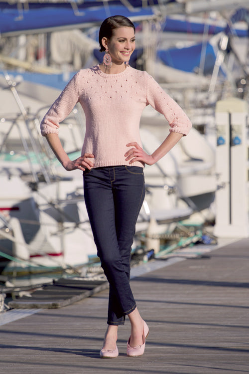 girocollo rosa bon ton - schema maglia