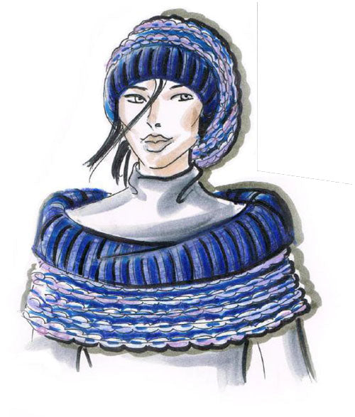 cappello e coprispalle bis - schema maglia