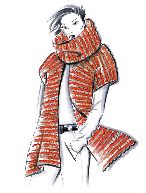 sciarpa e collo - schema maglia