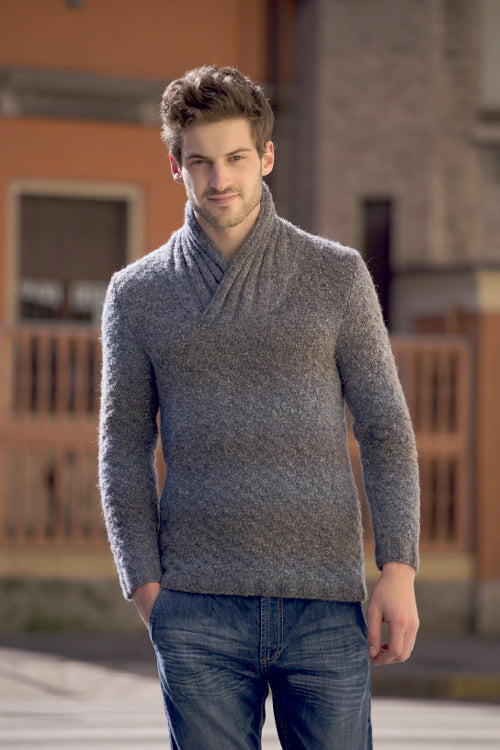 pull con collo incrociato - schema maglia