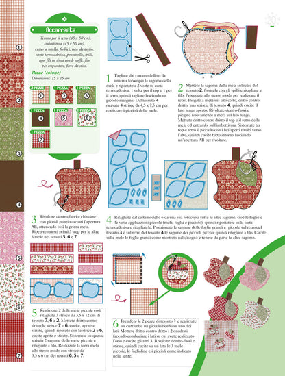 Sottobicchieri mela - schema cucito creativo