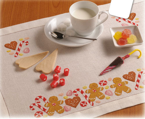 tovaglietta con gingerbread - schema punto croce